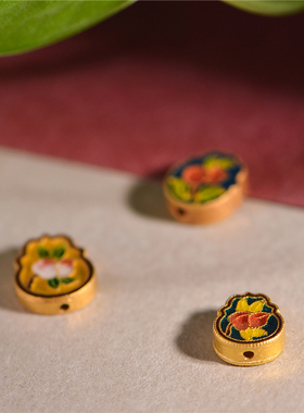 足金珐琅烧蓝年年有余隔珠