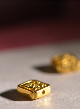 足金手工錾刻古法黄金牡丹花开