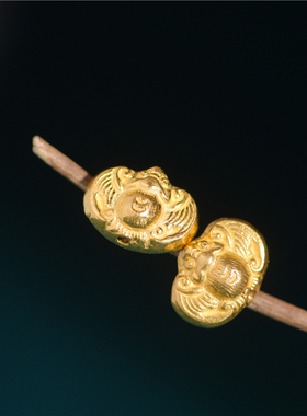 足金手工錾刻古法黄金蝙蝠福来到