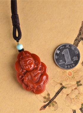 精工雕刻天然观音吊坠南红玛瑙