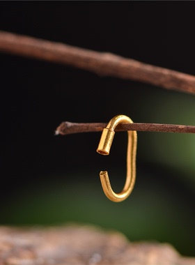 足金錾刻古法黄金万能回形扣