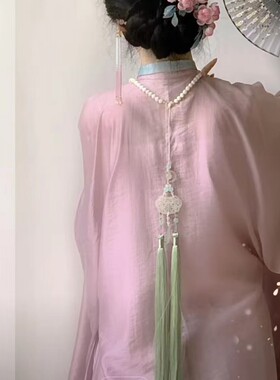 古风软璎珞超长流苏背云明制旗袍汉服挂件配饰日常搭配马面裙饰品