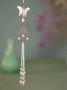 旗袍汉服压襟坠古风挂件中国风中式民族风珍珠胸针流苏扣吊坠配饰