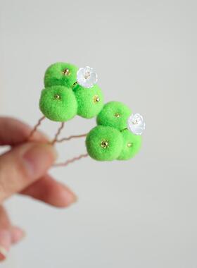 虞书欣凌妙妙同款仿绒花发饰