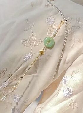 古风少女汉服旗袍中式压襟平安扣吊坠腰佩禁步流苏挂件胸前配饰品