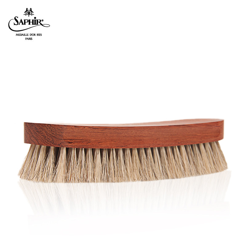 saphir黑金专业除尘刷抛光马毛刷 芮沐家居鞋油