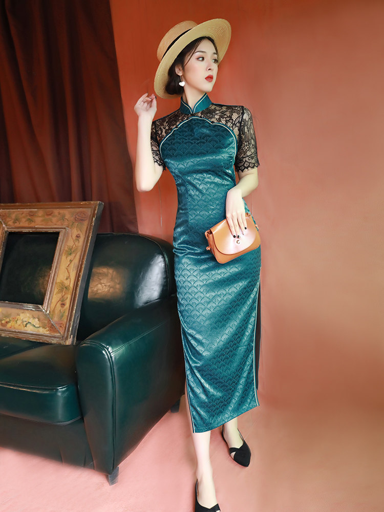 复古旗袍2020新款气质优雅连衣裙 阑桂羽旗袍