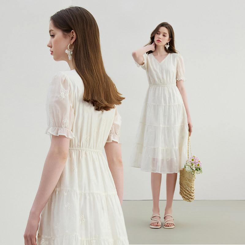 KBNE【热销爆款推荐】米色法式无袖雪纺衫2025夏新款蛋糕裙牛仔裤