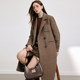 KBNE coffee color woolen coat long coat 2025 new tops temperament coat lazy windbreaker autumn and winter women
