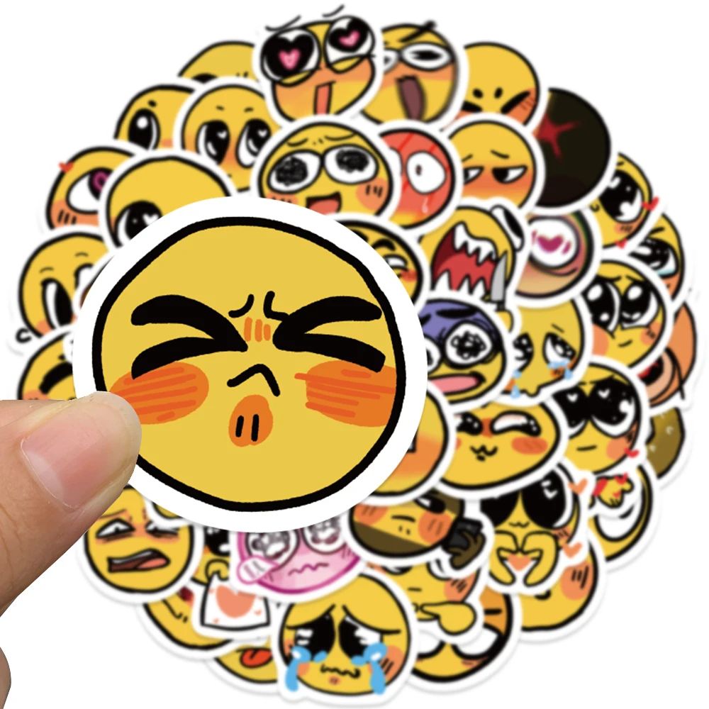 50Pcs Cute Smiling Faces Cartoon Funny Sticker Kawaii Creati - 图1