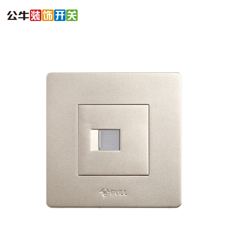 公牛装饰开关插座家用墙壁单口电脑网线网络线盒面板86型G07金色,淘宝优惠券,粉丝福利购,淘宝优惠卷