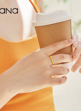 vana足金999蹦迪珠戒指女款