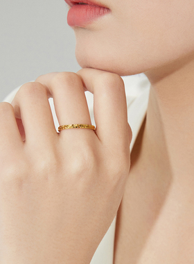 VANA碎冰冰黄金戒指礼物送女友