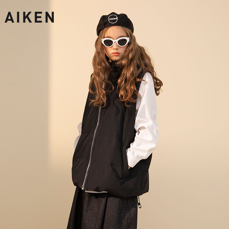 aiken /爱肯2019秋冬新款宽松马甲 aiken男装背心/马甲