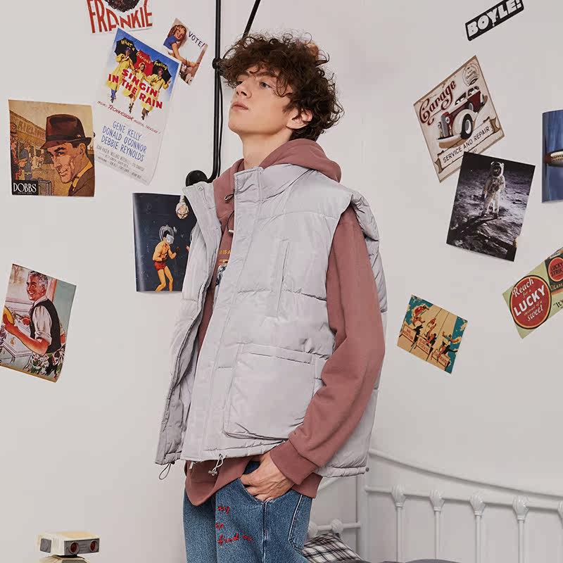 aiken /爱肯2019秋冬新款趣味马甲 aiken男装背心/马甲