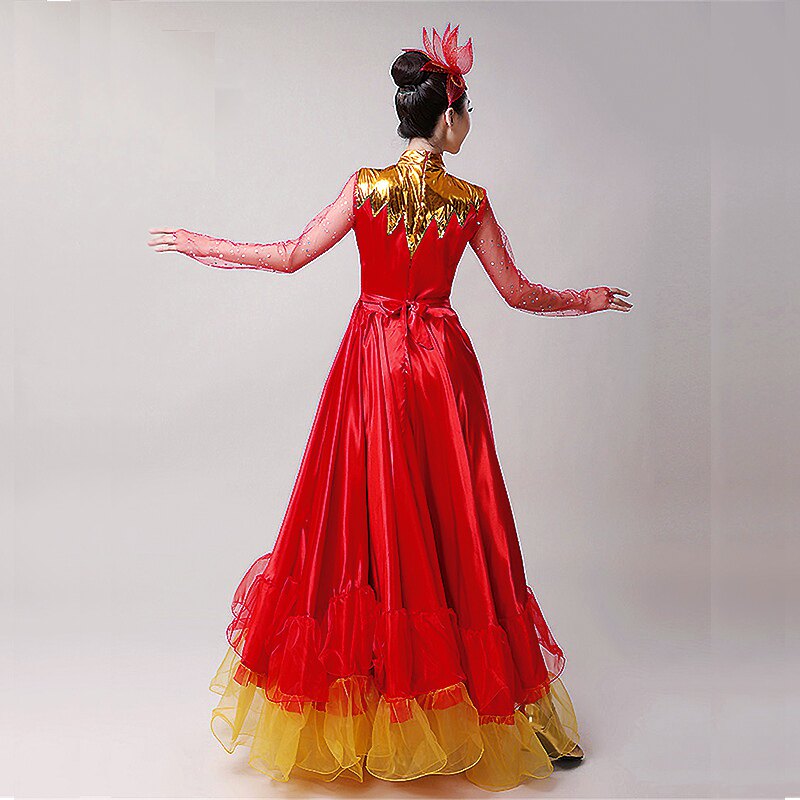 2020新款开场舞成人女长裙大摆裙 媚丽舞后民族服装/舞台装
