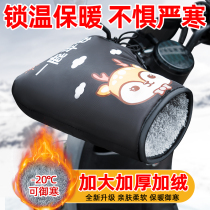 Electric motorcycle handlebar cover winter warm waterproof anti-chill universal electric bottle car gloves wind-proof thickened cotton guard