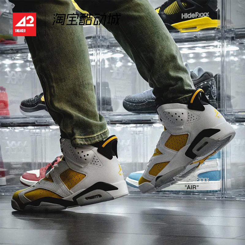 现货42运动家 Air Jordan 6 AJ6白黄高帮复古篮球鞋 CT8529-170-图1