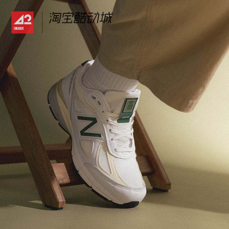 现货42运动家 NEW BALANCE 美产NB990v4 灰蓝低帮复古跑鞋U990TC4 - 图0