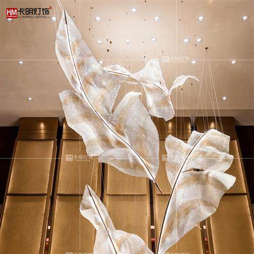 现货酒店大堂菠萝珠叶子造型水晶吊灯售楼部复式楼大厅水晶灯,淘宝优惠券,粉丝福利购,淘宝优惠卷