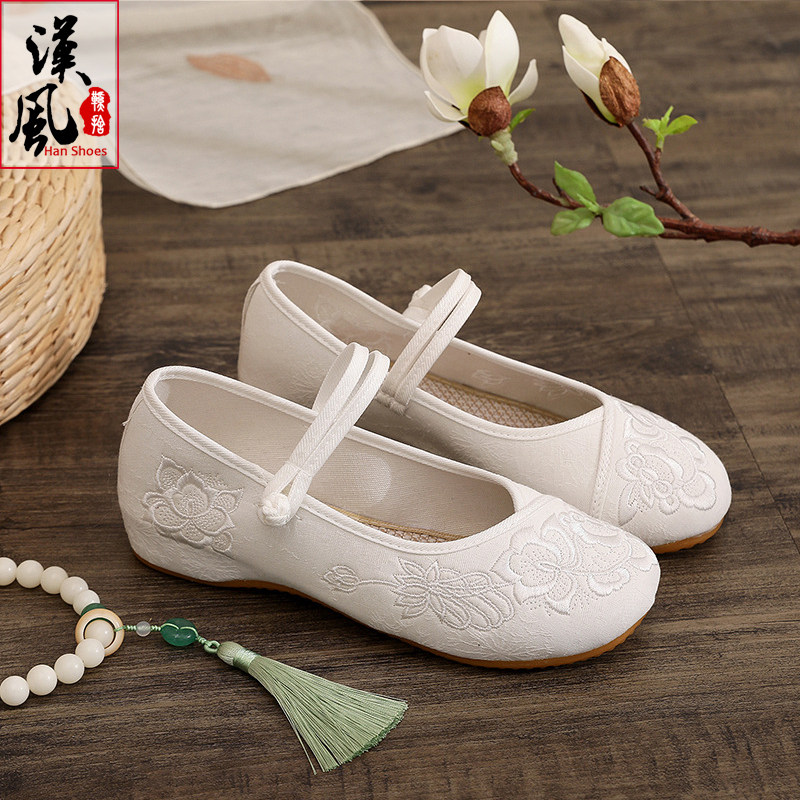 汉服鞋子女春夏老北京布鞋禅意绣花鞋低跟民族风茶艺师鞋舞蹈单鞋,淘宝优惠券,粉丝福利购,淘宝优惠卷