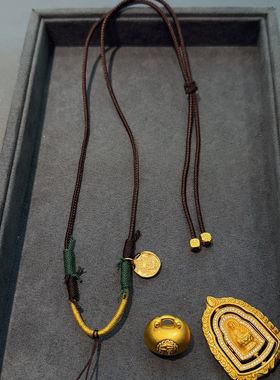 夫人手作 原创设计【念安然】大日如来小胖福手工编织项链