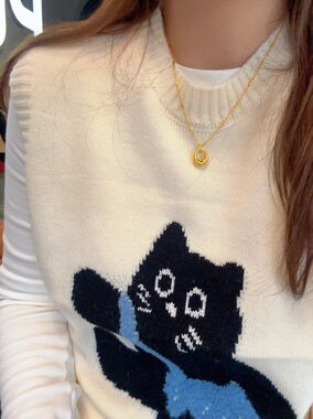 夫人手作  高保色拉丝小金坨福袋短款项链叠戴锁骨链 女饰品