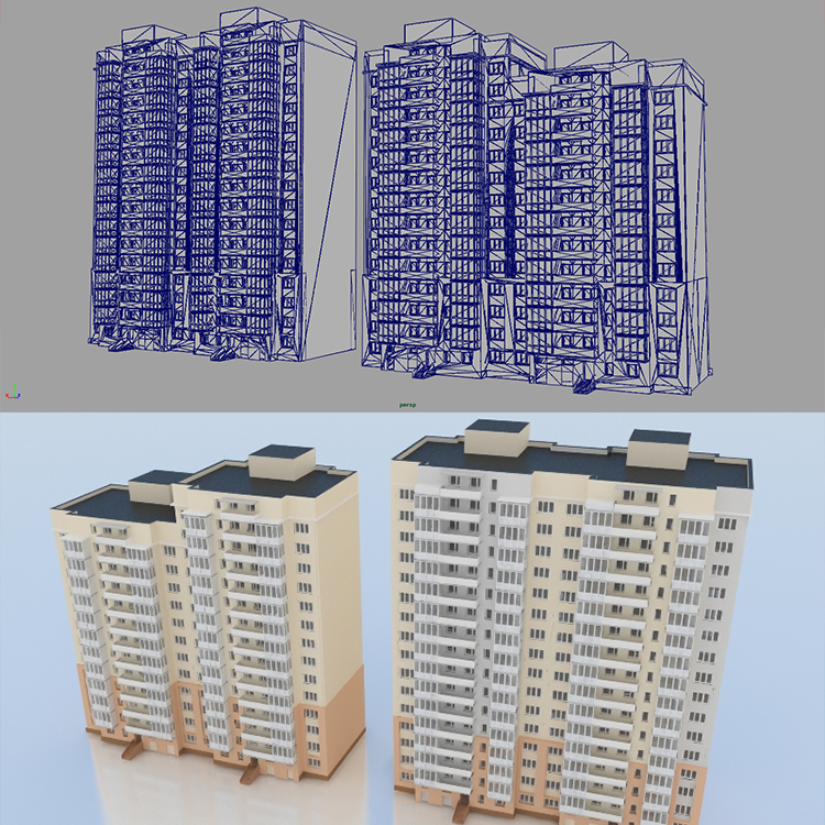 城市小区高层建筑楼房3d模型三维模型maya3dmaxc4dblender - 图1