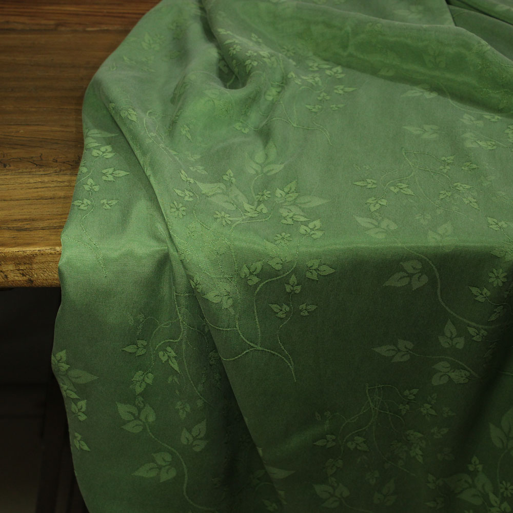瓦娜家原创新款重磅铜氨丝布料暗提花效果连衣裙袍子裤子面料绿色 - 图0