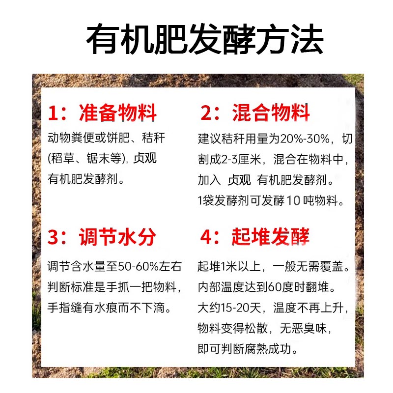 有机肥发酵剂秸秆树叶粪便厨余垃圾农家肥鸡粪牛粪便堆肥腐熟剂菌 - 图1