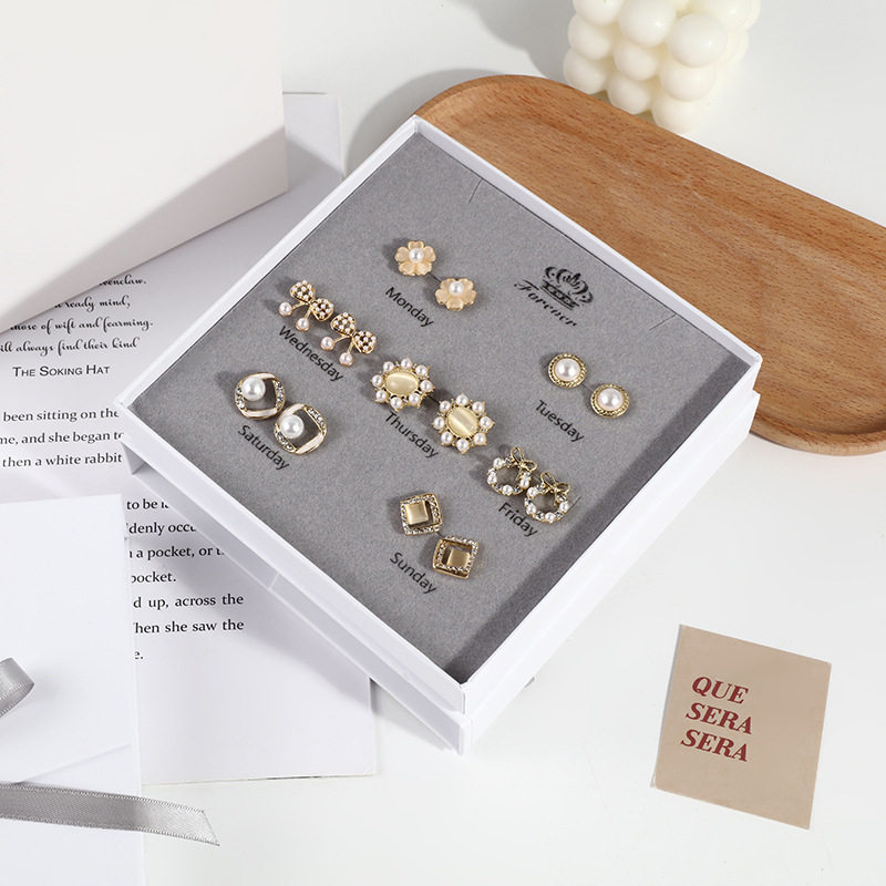 创意星期耳钉盒 一周耳钉礼盒首饰盒戒指盒子饰品盒项链礼盒送礼,淘宝优惠券,粉丝福利购,淘宝优惠卷