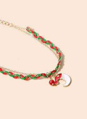 欧美风时尚节假日圣诞节系列手链手工编制链式拼搭气质复古手环女