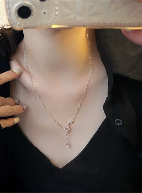 2022新款锆石吊坠项链女小众设计