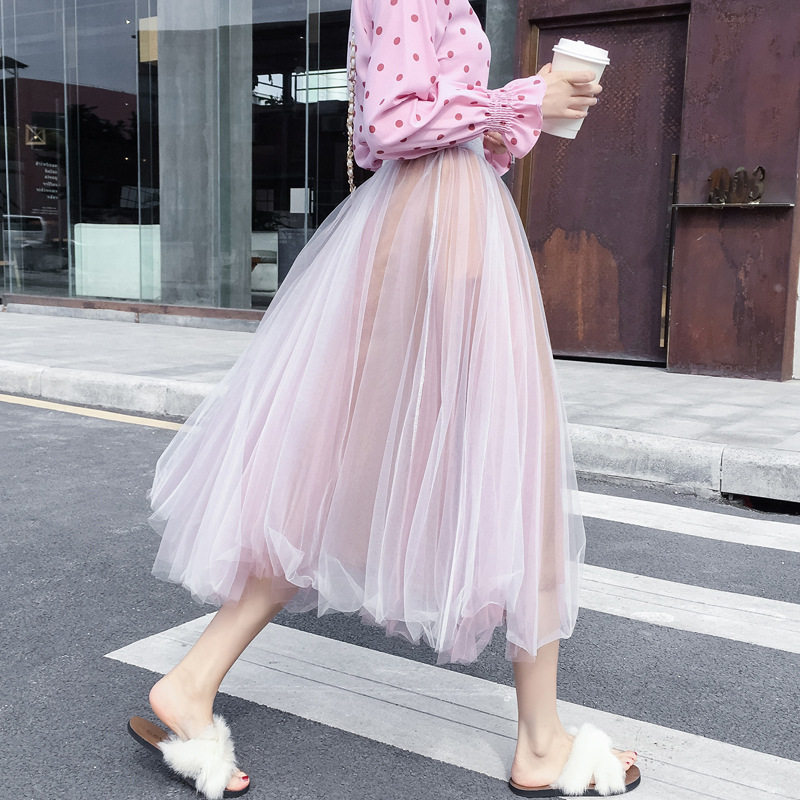 2020春季新款网纱韩版仙女子半身裙 baryas女装半身裙