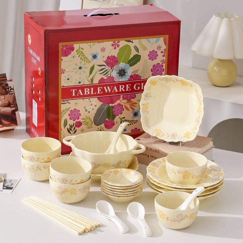 紫罗兰奶油碗碟套装陶瓷家用新款碗筷高颜值盘子组合高级餐具碗盘,淘宝优惠券,粉丝福利购,淘宝优惠卷