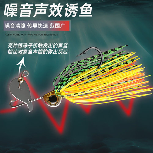挡水板JIG复合亮片胡须佬 淡水打黑鱼狗鱼鳜鱼海钓鲈鱼饵噪音假饵 - 图1