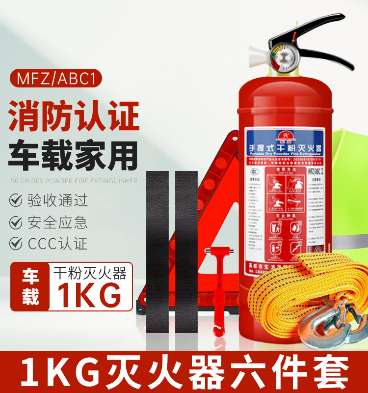 车载灭火器新国标1kg2公斤汽车专用干粉灭火器车辆年检套装私家车 - 图0