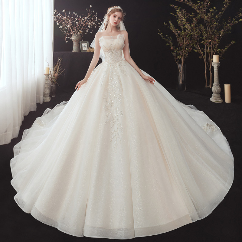 主婚纱2020新款气质新娘女抹胸显瘦 露唯莎婚纱