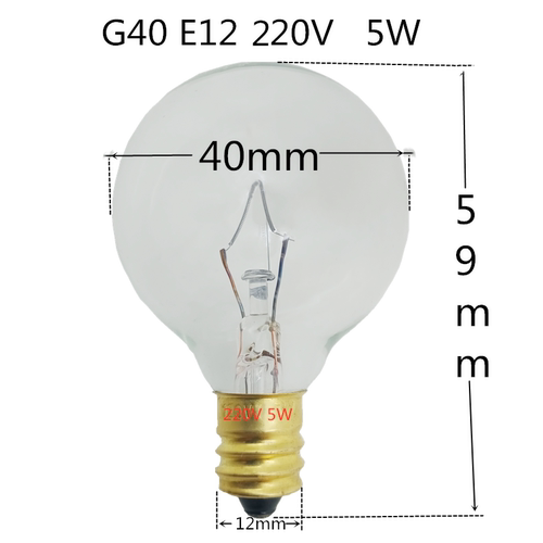 G50小螺口E12出口电压120V普通白炽灯球形美日式透明磨砂led灯泡 - 图3