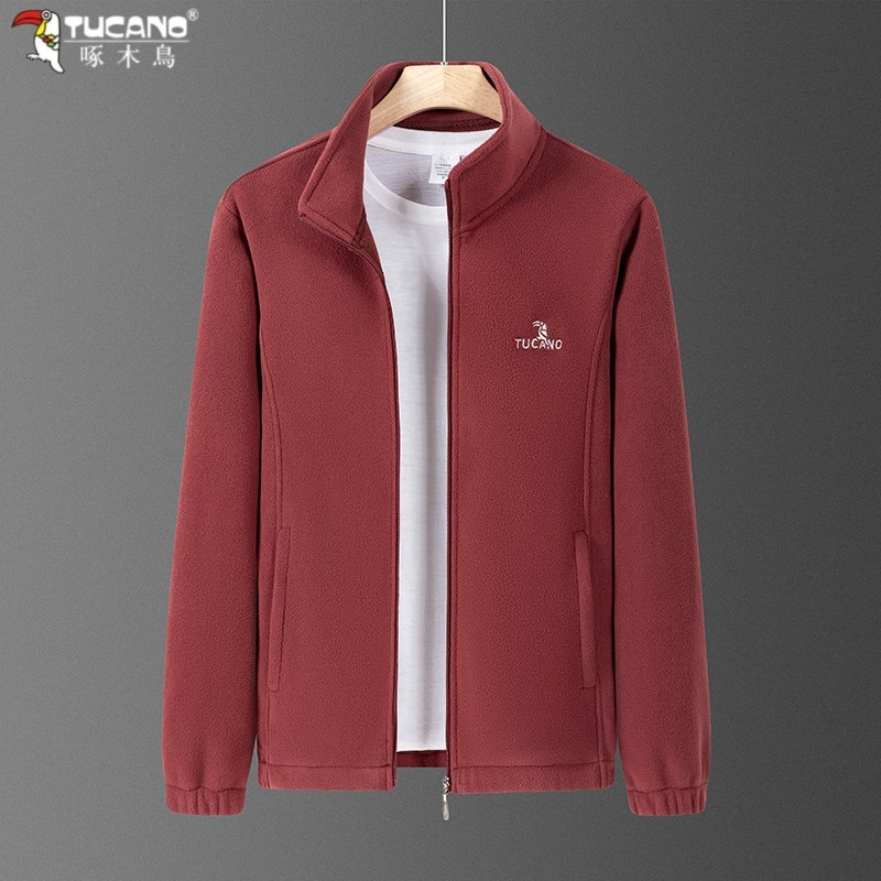 啄木鸟摇粒绒外套男士立领抓绒衣秋冬款加厚保暖休闲宽松夹克外套,淘宝优惠券,粉丝福利购,淘宝优惠卷