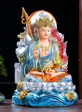 九华山树脂地藏王菩萨像供奉摆件