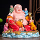 Smiling Maitreya Buddha Five Sons of Maitreya Resin Buddha Statue