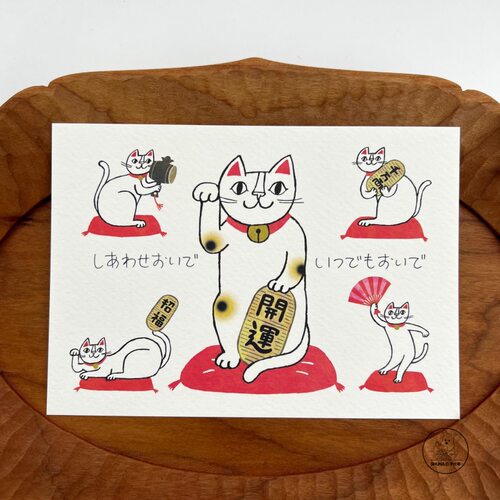 「SHUNA」优雅小猫在这里 冈部哲郎日本原版治愈系插画明信片 - 图1