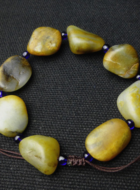 黄沁皮原籽手串新疆和田玉