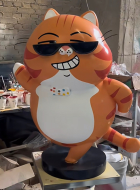 美陈卡通形象玻璃钢雕塑摆件定制