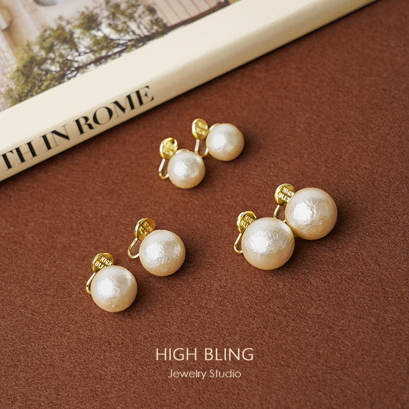日本复古奶油棉花珍珠无耳洞女蚊香盘耳夹耳饰休闲百搭明星同款,淘宝优惠券,粉丝福利购,淘宝优惠卷