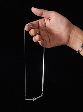 简约男女麻花结钛钢项链