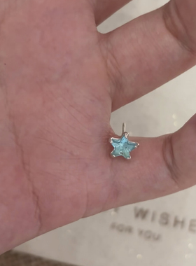 S925纯银mini蓝色星星耳钉女2025新款小众设计耳骨钉简约百搭耳饰