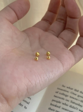 S925纯银韩系mini爱心小耳钉女简约18k精致小众设计耳骨钉耳饰品