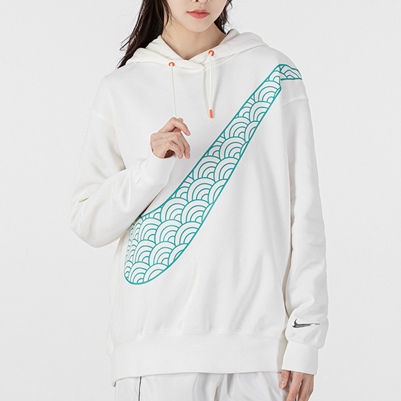 Nike耐克女装2023春季新款加绒保暖套头衫运动休闲连帽卫衣DQ5861